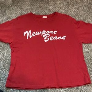 Red cropped graphic tshirt